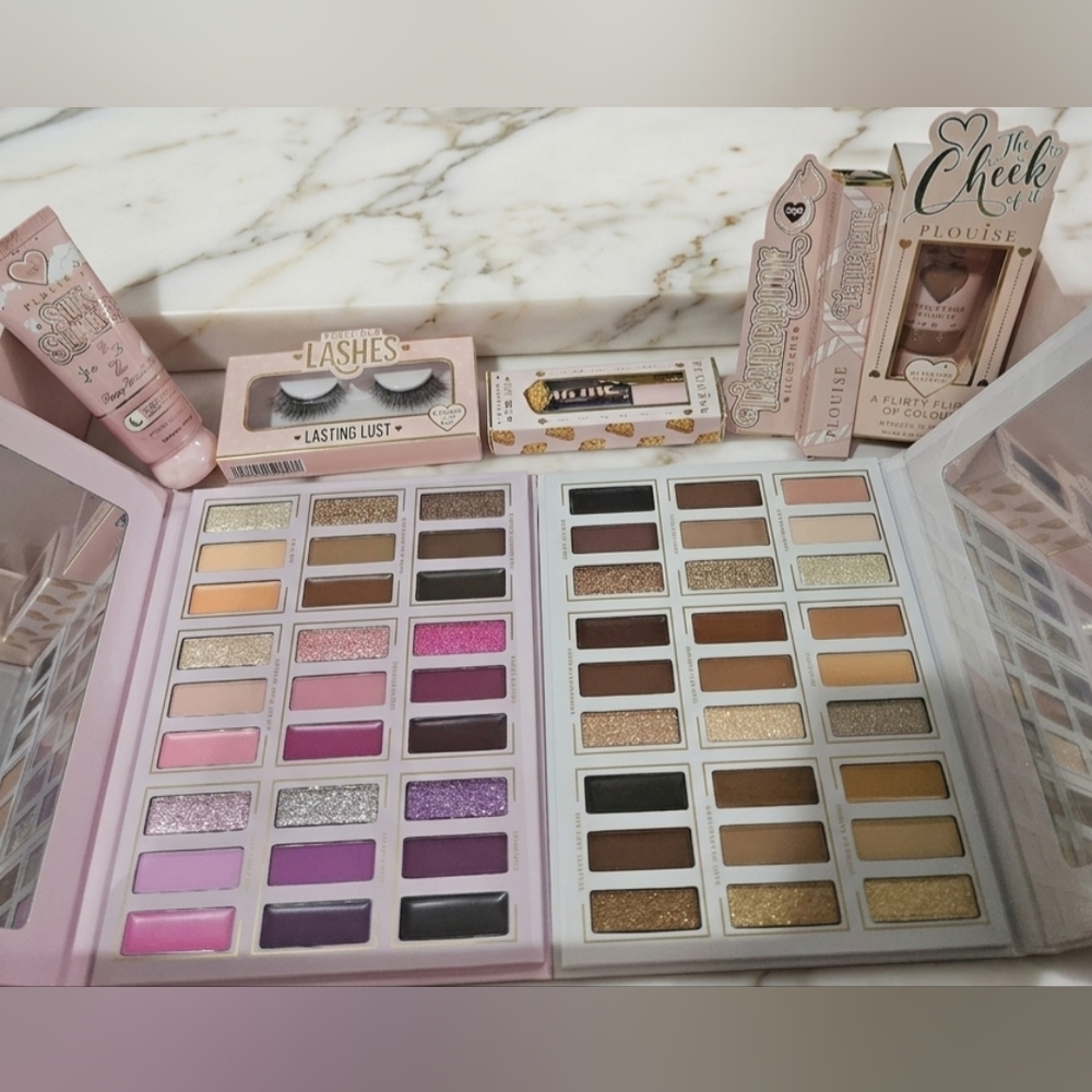 P.Louise Pink & Neutral Dual Eyeshadow Palettes Bundle (U Get A Different Lash)